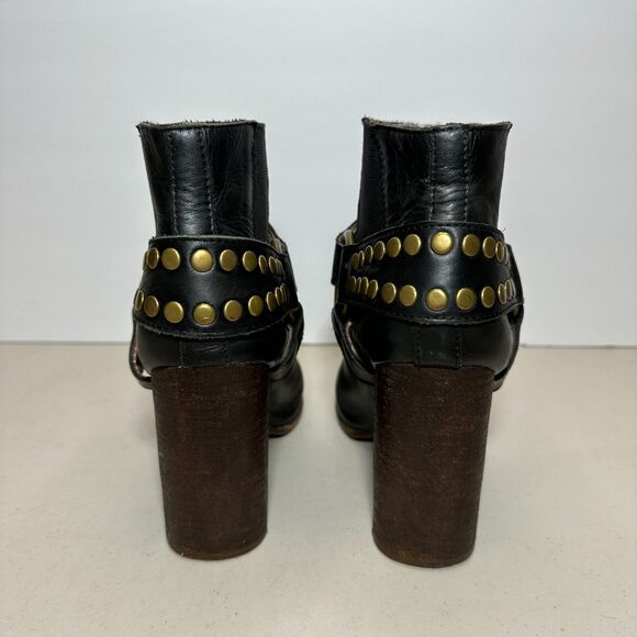 Jeffrey Campbell X Solestruck Studded Harness Block Heel Boots Black Women's 6M - Picture 4 of 13